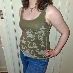 Large Army Green Hollister With Hand Bleached Star Design